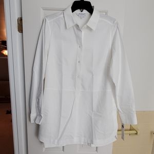 NWT Foxcroft white button-down tunic shirt, 12